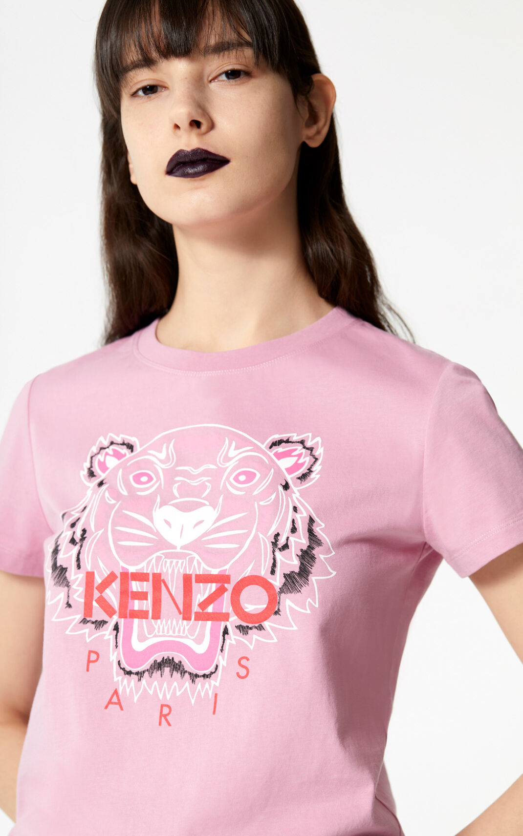 Kenzo Bleached Tiger T-shirts Dame - Lyserød DK-959924